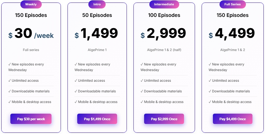 AlgePrime Pricing